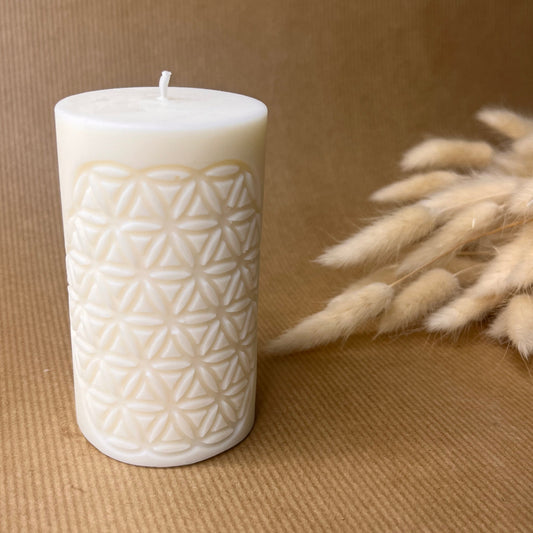 Bougie pilier « Fleur de vie»